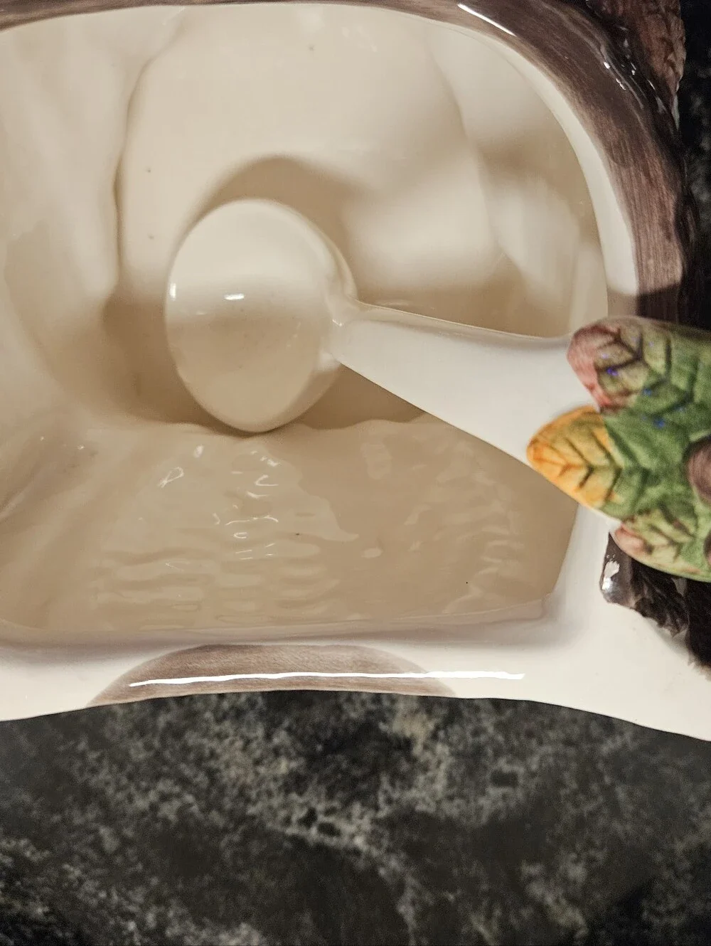 Vintage Ceramic Turkey Soup Tureen Matching Acorn Ladle Excellent Condition,